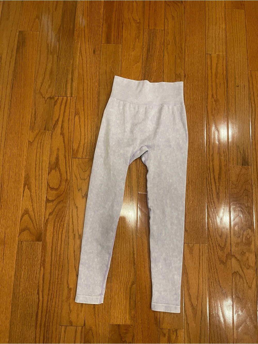 Aura Lilac Purple Ribbed 7/8 Ankle Length Leggings Women Size S/M